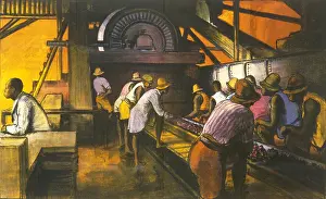 Manganese: Poster depicting the sorting of manganese ore