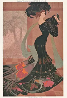 Edwardian Style: Poster design, colour study by George de Feure