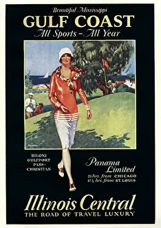 Biloxi: Poster design for Illinois Central travel