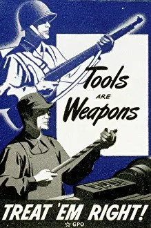 Poster design, Tools are Weapons, Treat Em Right!