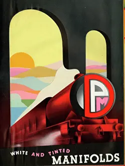 Tinted: Poster design, Train in Art Deco style