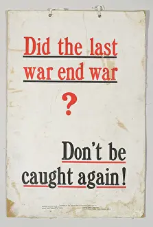 Cardboard: Poster: Did the last war end war?