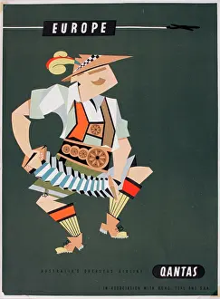 Concertina: Poster, Europe via Qantas