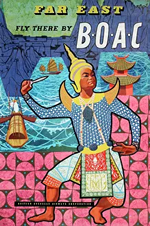 Galsworthy: Poster, Far East, fly there by BOAC
