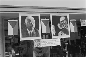 Dubcek: Poster - flag - shopwindow - Ostrava