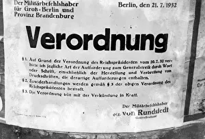 Becomes: Poster forbidding a general strike against the ousting of th