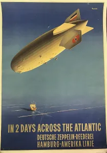 Emphasise: Poster, Hindenburg airship crossing the Atlantic