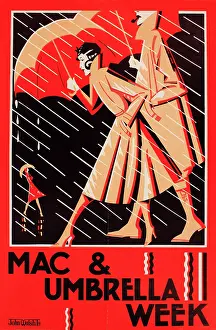Raining: Poster, Mac & Umbrella Week, John Walsh Ltd