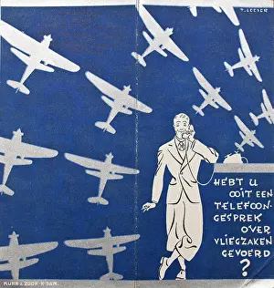 Booking: Poster, Man with telephone and aeroplanes