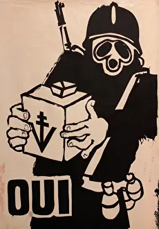 Pacifism: Poster with masked soldier
