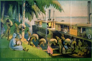 Groundnuts: Poster of Niger steamers loading groundnuts