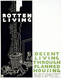 Rummaging: Poster promoting planned housing as a solution ?