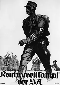 Cheered: A poster for the Reich Competition of the SA, undated