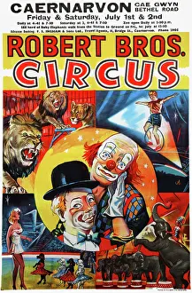 Caernarvon: Poster, Robert Brothers Circus, Caernarvon, Wales