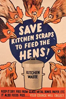 Poster: Save kitchen scraps to feed the hens!