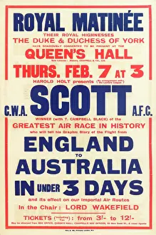 Matinee: Poster, Scott's flight from England to Australia