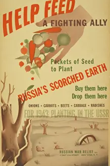 Planting: Poster shows a hand releasing vegetables onto