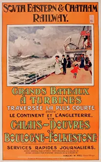 Chatham: Poster, South Eastern & Chatham Railway, ferry crossings