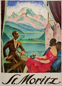 Admiring: Poster, St Moritz, Switzerland