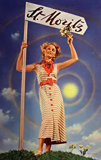 Signpost: Poster, St Moritz, Switzerland
