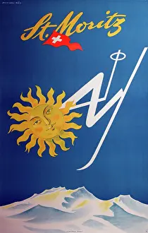 Sunburst: Poster, St Moritz, Switzerland