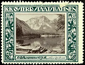 Langbathsee: Poster stamp Austrian State Railways
