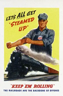 Postage: Poster stamp design, Keep Em Rolling