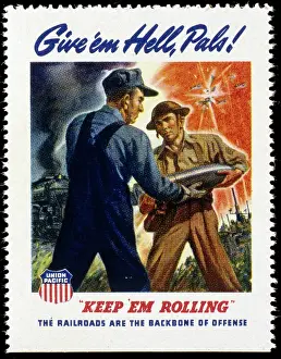 Postage: Poster stamp design, Keep Em Rolling