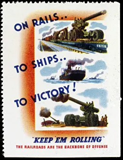 Postage: Poster stamp design, Keep Em Rolling