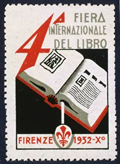 Firenze: Poster stamp, Fourth International Book Fair, Florence