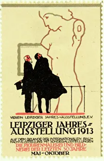 Sculptur: Poster stamp Leipzig exhibition 1913