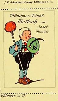 Lederhosen: Poster stamp Munich-Kindl coloring book