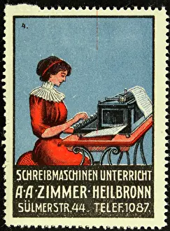 Heilbronn: Poster stamp Typewriter lessons