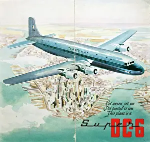 Sabena: Poster, Super DC-6 aeroplane