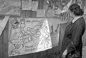 Plzen: Poster - Svejk - protest - Plzen