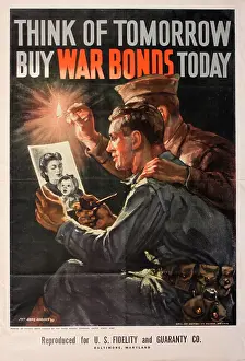Funding: Poster, Think of Tomorrow, Buy War Bonds Today