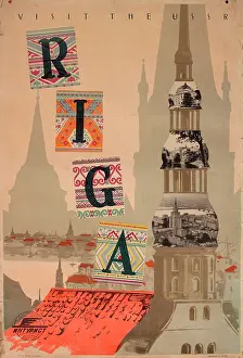 Intourist: Poster, Visit the USSR, Riga