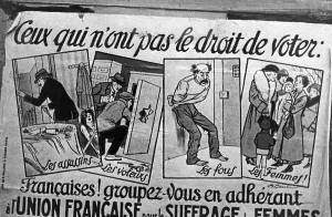 Thieves: Poster for women's suffrage in Paris, 1928