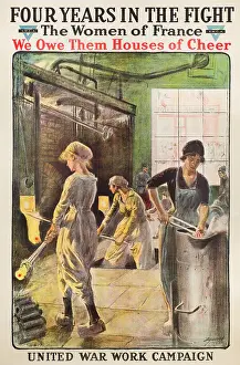 Ywca: Poster, Four Years in the Fight, WW1