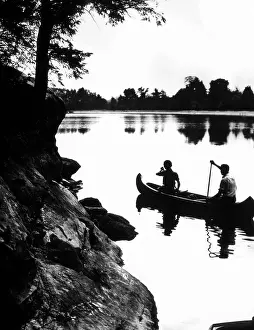 Posterization: Posterization Of Couple Canoeing