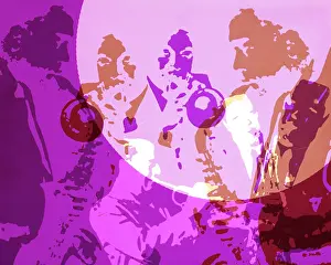 Posterized: Posterized Image of Superimposed Trumpet and Saxophone