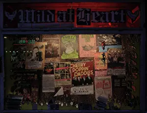 Oranienstrasse: Posters, cafe, Berlin, Germany