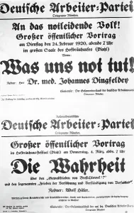 Inform: Two posters from the founding days of the NSDAP, 1920