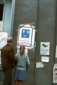 Taped: Posters - signs - leaflets - information - news - protest