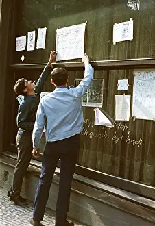 Taped: Posters - signs - leaflets - information - news - protest