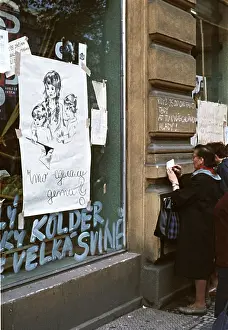 Taped: Posters - signs - leaflets - information - news - protest