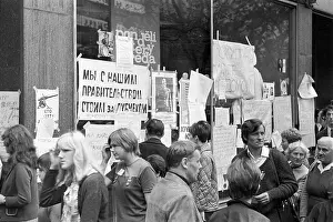 Taped: Posters - signs - leaflets - information - news - protest