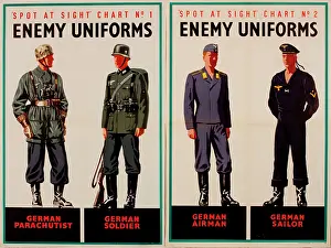 Charts: Two posters, Spot at Sight, Enemy Uniforms, WW2