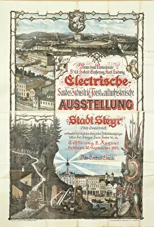 Steyr: Posters for Steyr electrical exhibition. 2nd August 1884