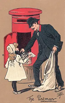 Emptying: Postman and young girl